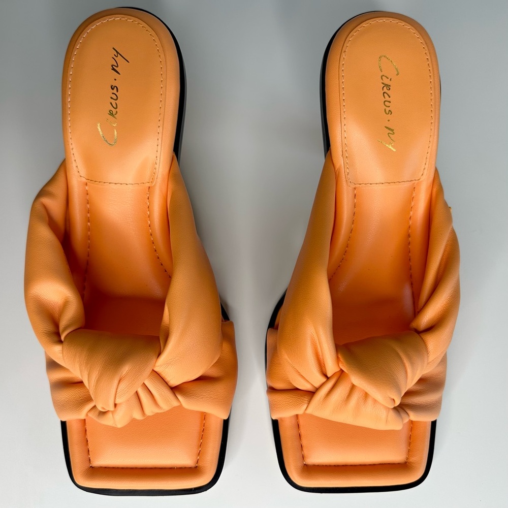 Circus Sam Edelman Sim Orange Square Toe Heel Sandal - Picture 7 of 13